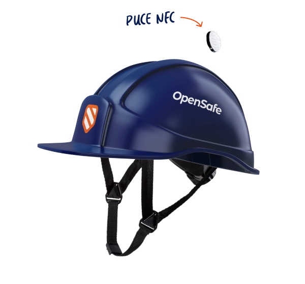 Casque de chantier bleu